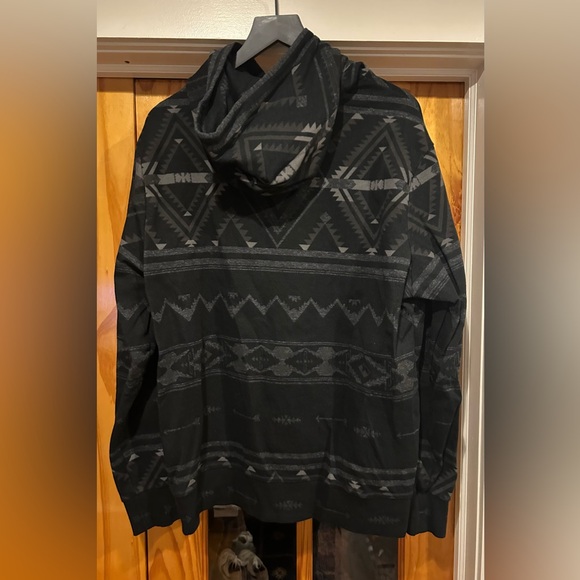 Polo Ralph Lauren Black and Gray Southwestern Patterned Hoodie Sweater - Picture 5 of 5